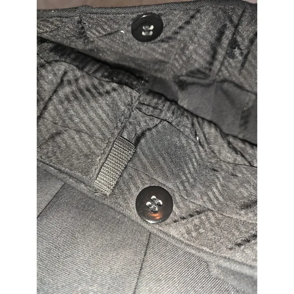 Vintage Y2K Mens Black Pleated Tuxedo Pants Satin Stripe Adjustable Waist 30x29